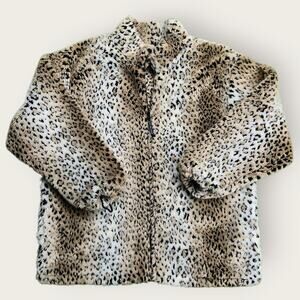 Black Mountain Outdoor Coat Women's Sz 2X Leopard Print Mob Wife Full Zip VTG